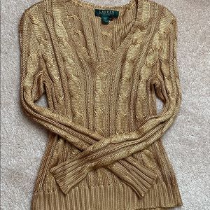 Ralph Lauren gold metallic sweater